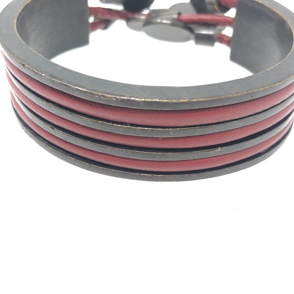 Vintage LA TRIBU RIGAUX Bronze Leather Bracelet - Picture 4 of 4